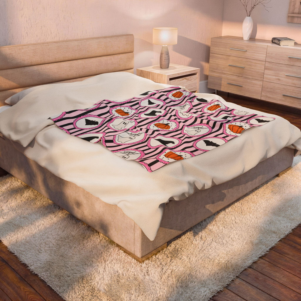 Pink stripe throw blanket