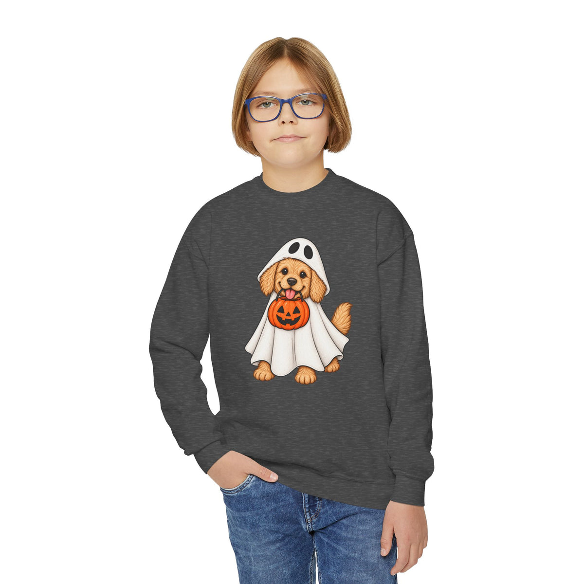 Youth Ghost Puppy Crewneck Sweatshirt