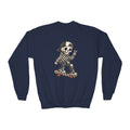 Youth Skeleton Skateboarding Crewneck Sweatshirt