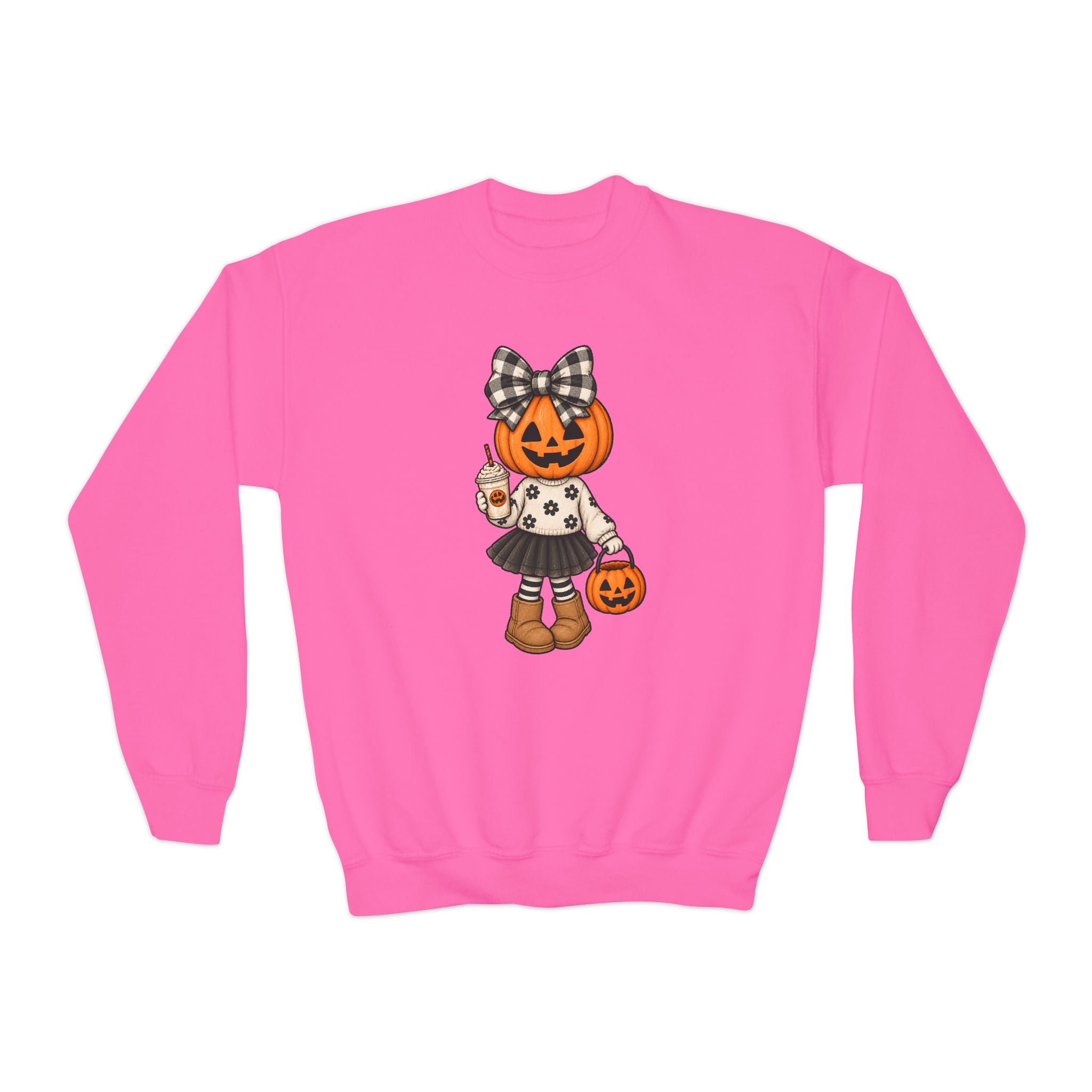 Youth Pumpkin Girl Crewneck Sweatshirt