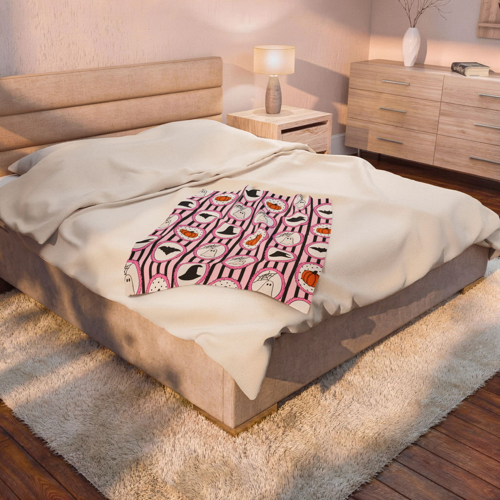 Pink stripe throw blanket