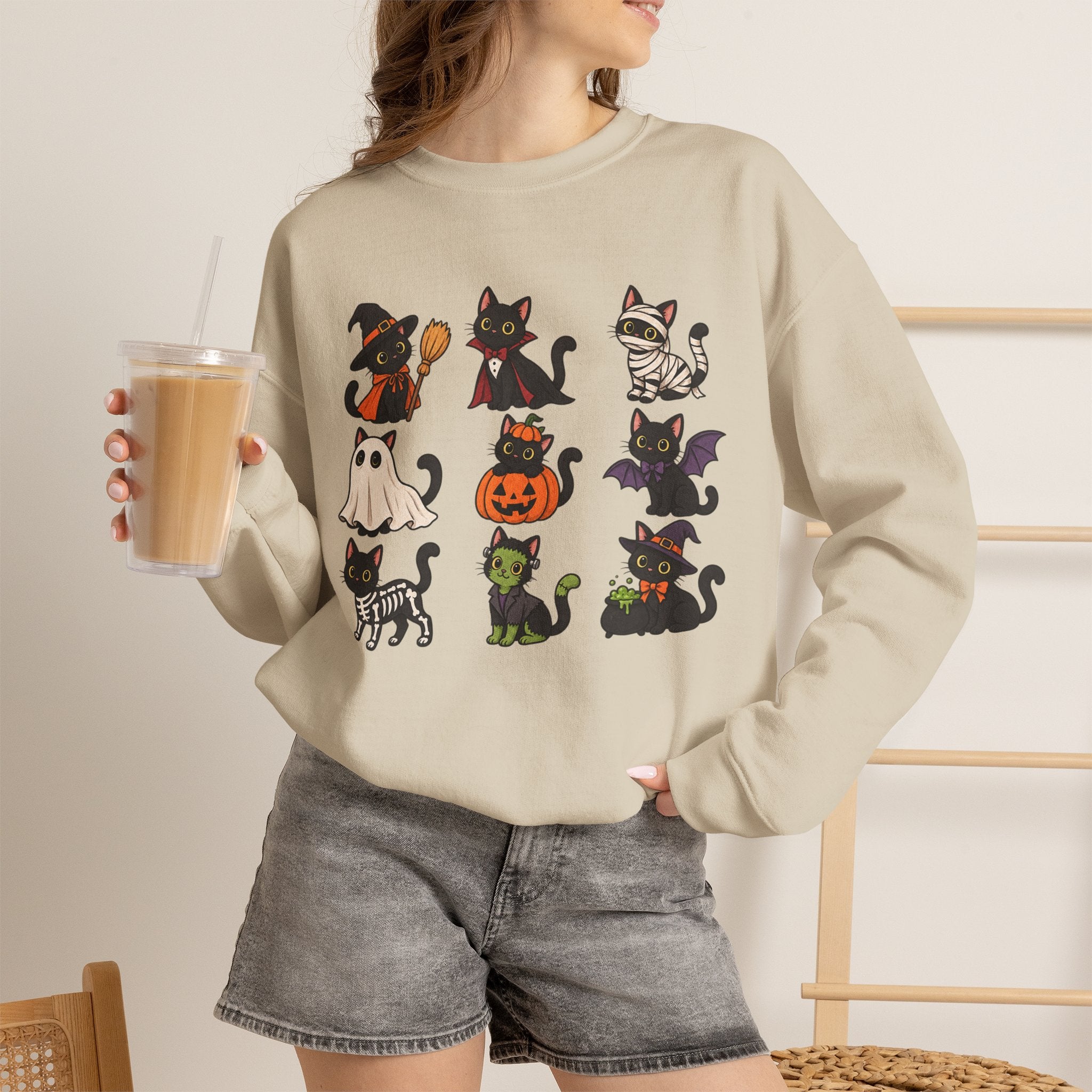 Vintage Cat Crewneck Sweatshirt