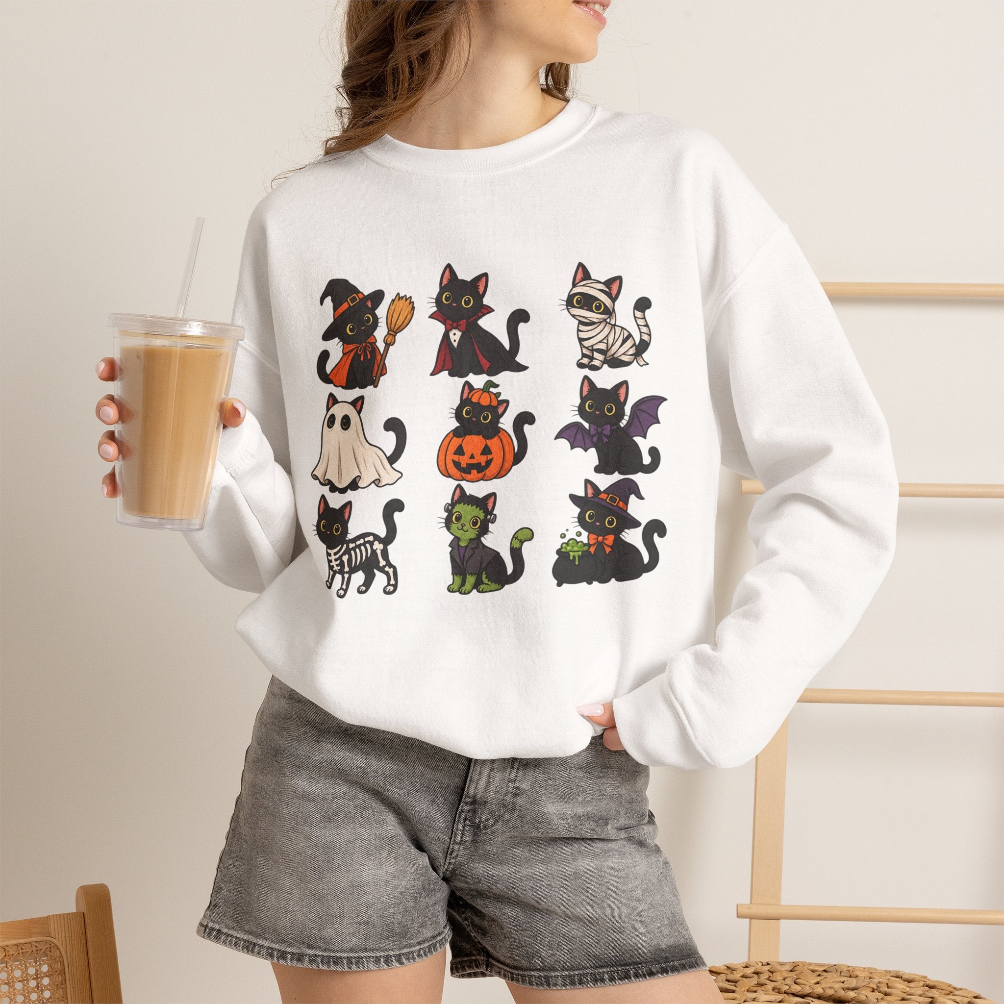 Vintage Cat Crewneck Sweatshirt