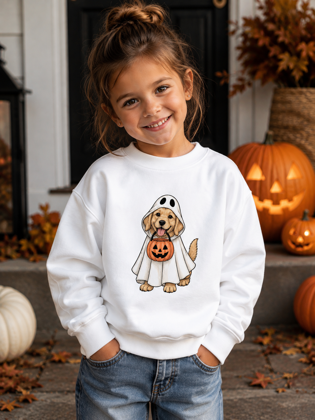 Youth Ghost Puppy Crewneck Sweatshirt