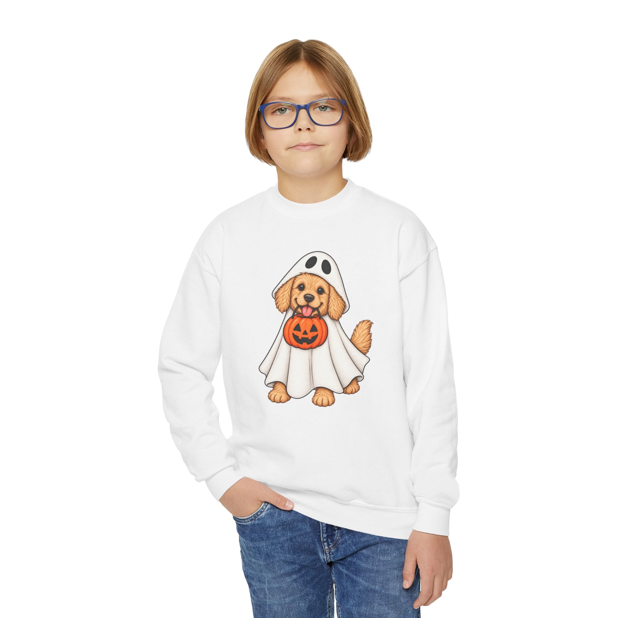Youth Ghost Puppy Crewneck Sweatshirt