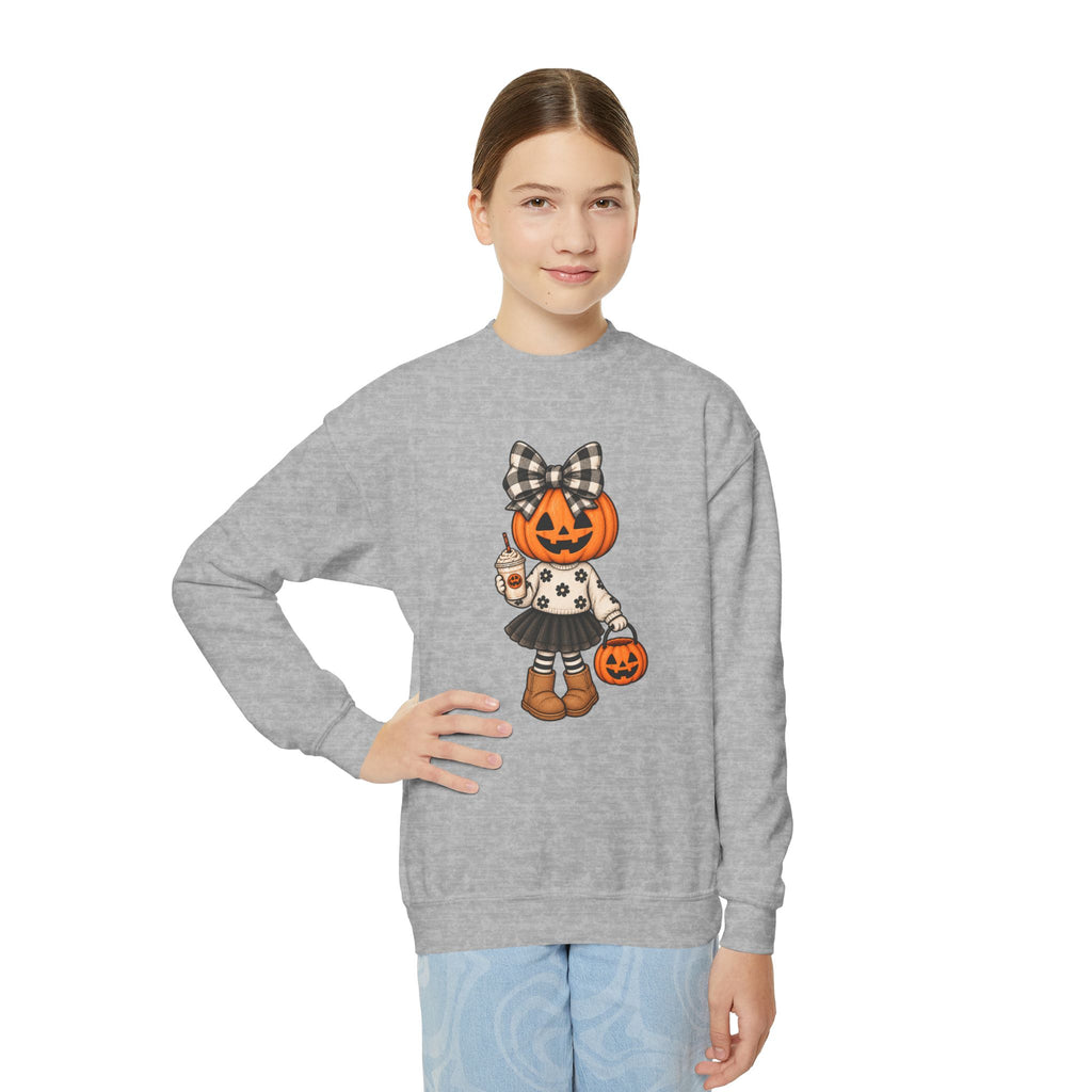 Youth Pumpkin Girl Crewneck Sweatshirt