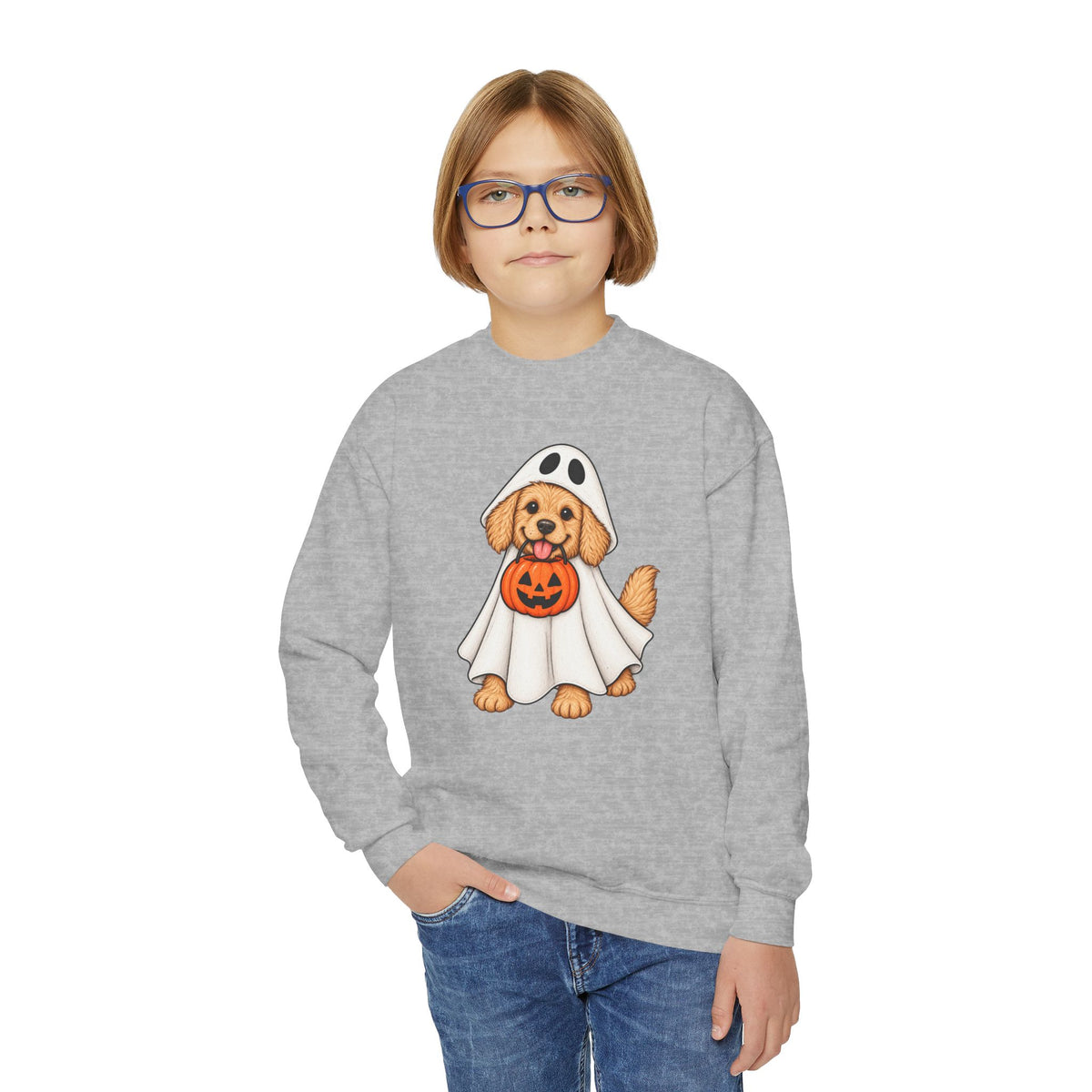 Youth Ghost Puppy Crewneck Sweatshirt