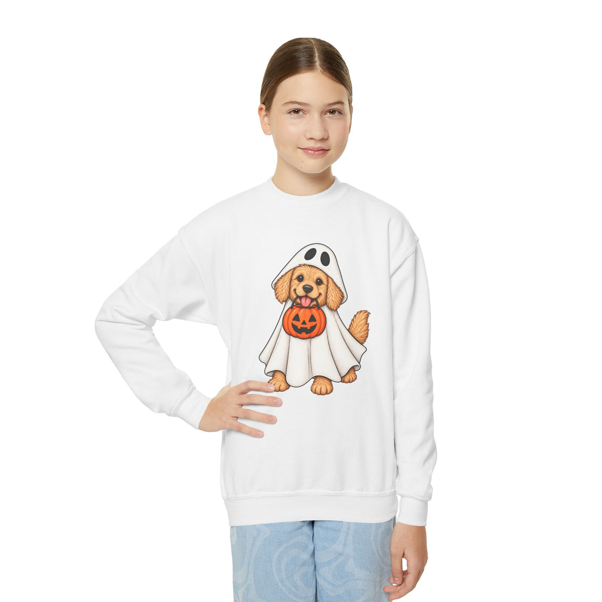 Youth Ghost Puppy Crewneck Sweatshirt