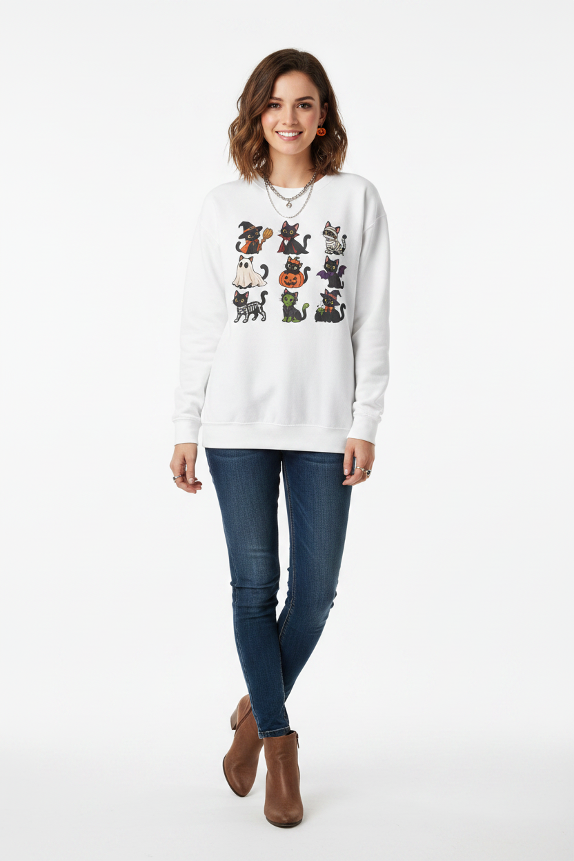 Vintage Cat Crewneck Sweatshirt